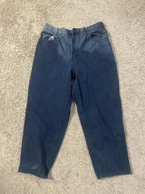 Open Trails Jeans Mens 38x30 Dark Blue Stonewashed Cotton Denim Straight Leg